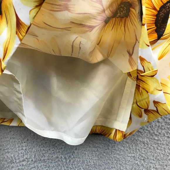 New Vintage CHETTA B 100% Silk Sunflower Print Maxi Dress Size 8 - Picture 8 of 14